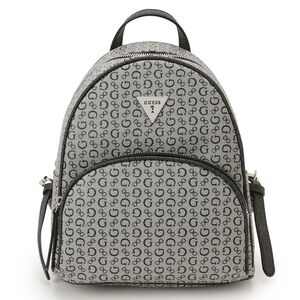 GUESS Signature Monogram Mini Backpack in Grey/Black